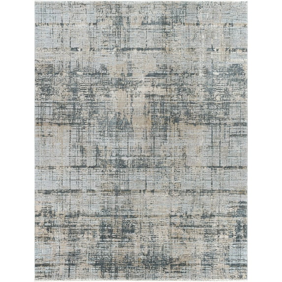 BoutiqueRugs Eltham Contemporary Area Rug - Pale Blue, Medium Gray, Teal - 2'7" x 3'11"