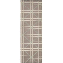 BoutiqueRugs Emden Contemporary Runner Rug - Mustard, Ice Blue, Gray - 2'6" x 8' Runner