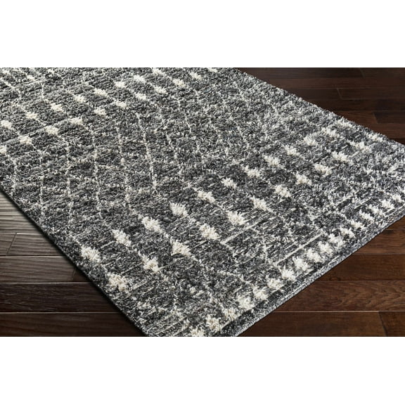 BoutiqueRugs Erina Recycled Outdoor Area Rug - Black, Charcoal, MediumGray - 2' x 3'