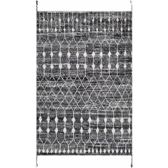 BoutiqueRugs Erina Recycled Outdoor Area Rug - Black, Charcoal, MediumGray - 2' x 3'