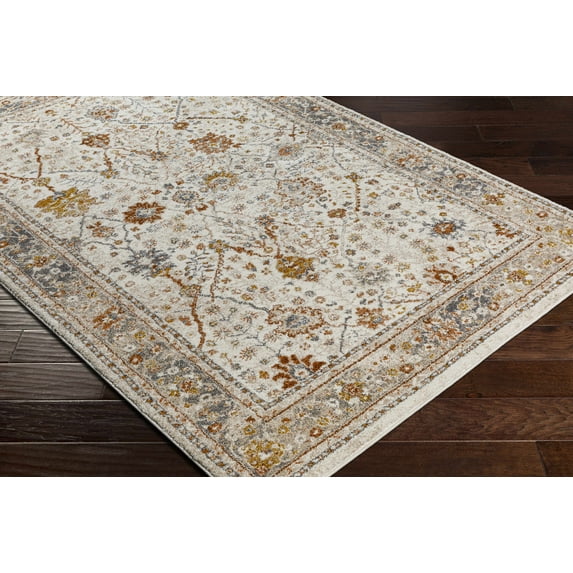 BoutiqueRugs Erzincan Farmhouse Area Rug - Blue, Yellow, Dark Red - 5'3" x 7'3"