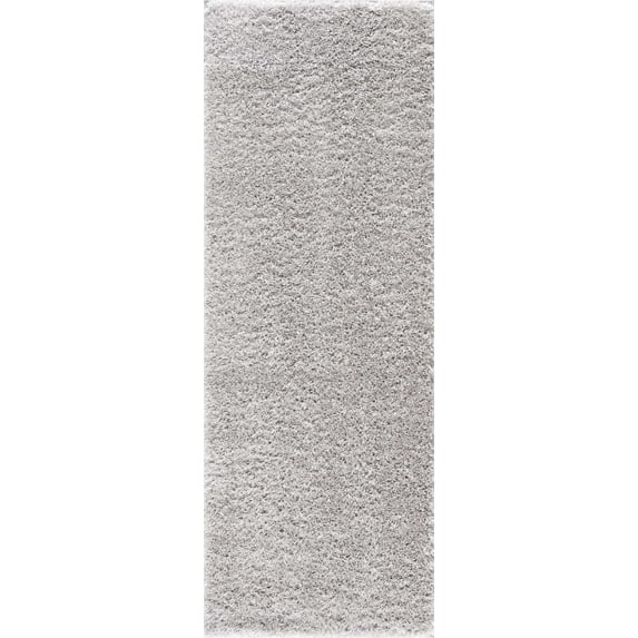 BoutiqueRugs Faina Light Gray Washable Shag Runner Rug - Machine Washable - Light Gray - 2'7" x 7'3" Runner