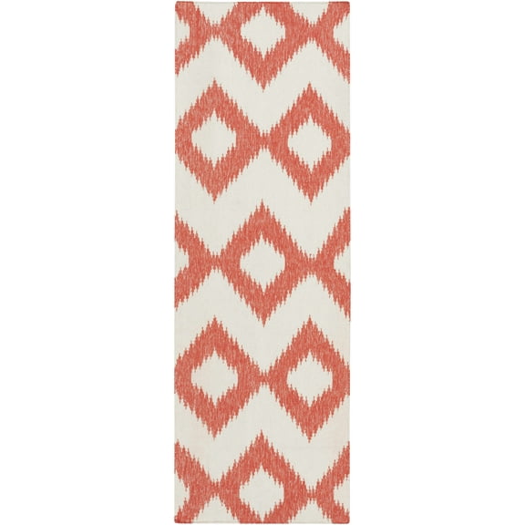 Boutique Rugs Fairchild Bohemian, Transitional Runner Rug - Cream, Orange - 2'6" x 8' Runner