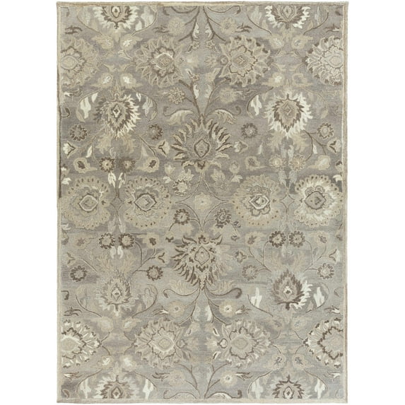 BoutiqueRugs Fanrock Traditional Area Rug - Olive, Ivory, Dark Red - 4' x 6'