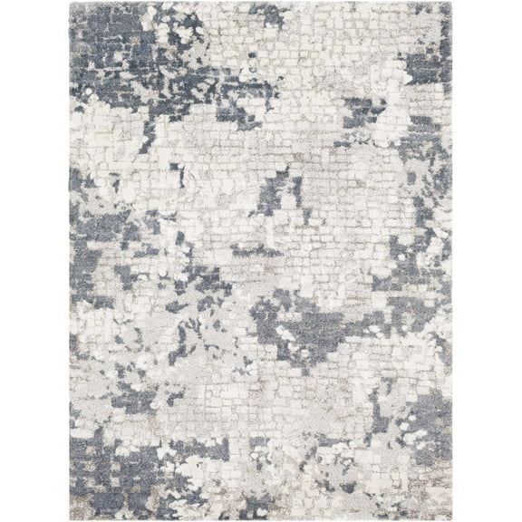 BoutiqueRugs Fence Contemporary Area Rug - Denim, Pale Blue, Light Gray - 2' x 2'11"