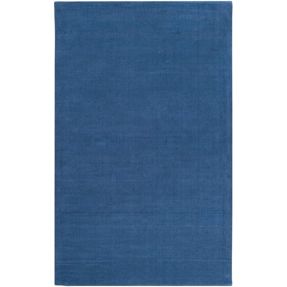 BoutiqueRugs Findlay Boho Hand Loomed Wool Natural Fiber Soft Area Rug - Modern Minimalist Solid Blue Color Carpet for Living Room, Bedroom - Navy - 5' x 8' (5x8 Area Rug)