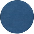 thumbnail image 1 of BoutiqueRugs Findlay Boho Hand Loomed Wool Natural Fiber Soft Area Rug - Modern Minimalist Solid Blue Color Carpet for Living Room, Bedroom - Navy - 9'9" Round, 1 of 15