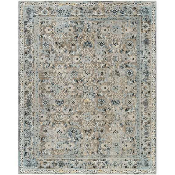 Boutique Rugs Finn Traditional Runner Rug - Light Gray, Black White, Dark Gray - 2'7" x 7'3" Runner