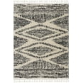thumbnail image 1 of BoutiqueRugs Fishhook Boho Moroccan Geometric Shag with Tassels for Living Room, Bedroom - Charcoal, Gray, Cream - 3'11" x 5'7", 1 of 17