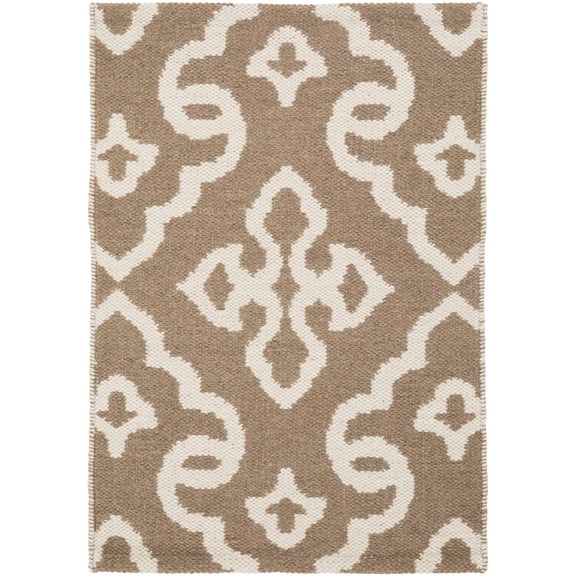 BoutiqueRugs Fitzpatrick Bohemian, Transitional Area Rug - Cream, Medium Brown - 8' x 11'