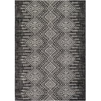 BoutiqueRugs Frankville Bohemian/Global Area Rug - Outdoor Safe - Black, White - 2' x 2'11"