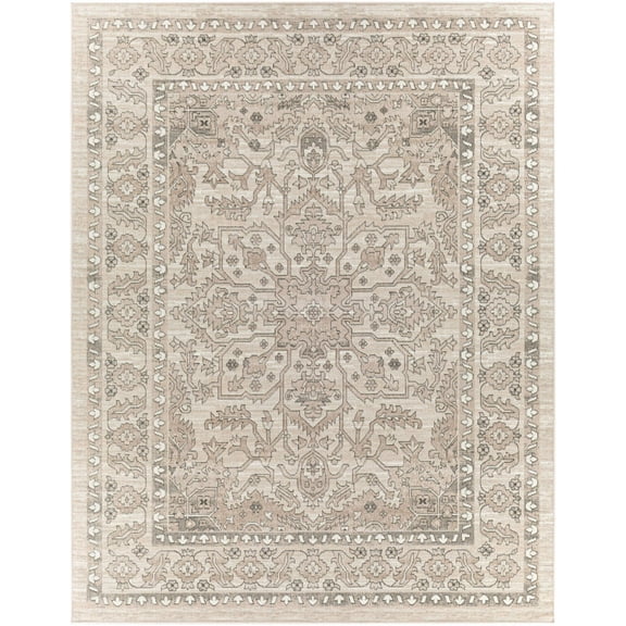BoutiqueRugs Frenchburg Traditional Area Rug - Black, Tan, White - 5'3" x 7'7"