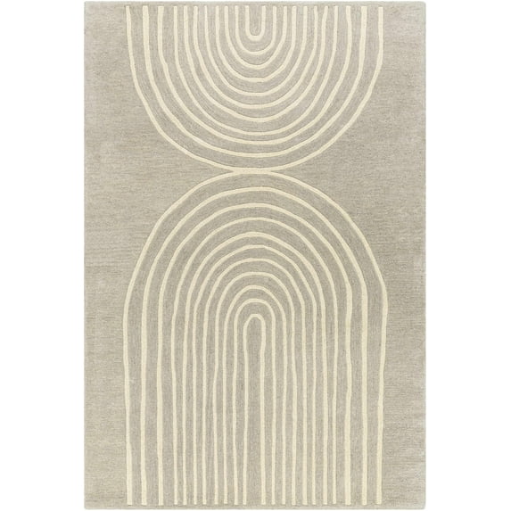 BoutiqueRugs Fuat Contemporary Area Rug - Medium Gray, Beige - 2' x 3'