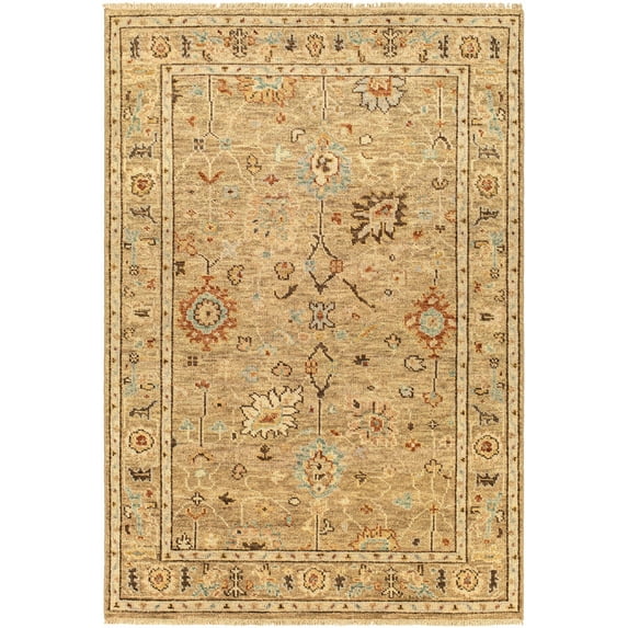 BoutiqueRugs Gammad Traditional Area Rug - Tan, Dark Brown, Yellow - 2' x 3'