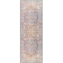 Boutique Rugs Gardnertown Traditional Runner Rug - Machine Washable - Brick Red, Cream, Navy - 2'7" x 7'3" Runner