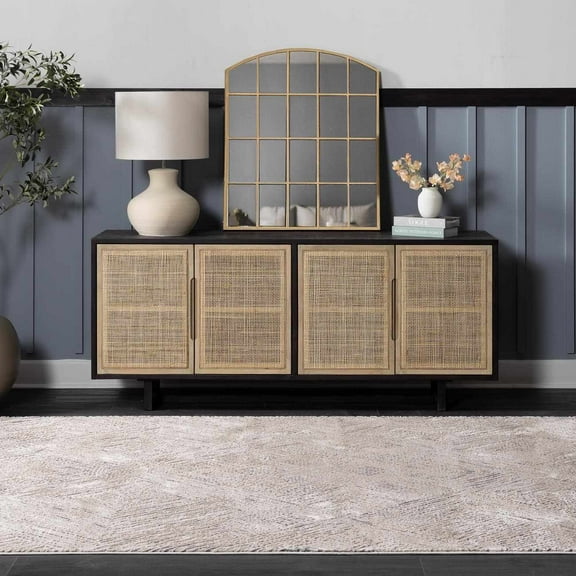 BoutiqueRugs Garza Contemporary Runner Rug - Machine Washable - Bone, Eggplant, Cloud Gray - 1'11" x 3'9" Runner