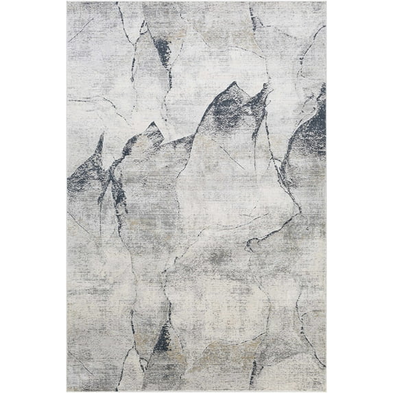 BoutiqueRugs Gasquet Sheen Medium Pile Marble Area Area Rug - Light Slate, Charcoal, Light Sage - 12' x 15'