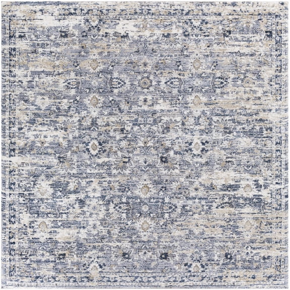 BoutiqueRugs Gatineau Traditional Area Rug - Navy, Denim, Tan - 7'10" Square