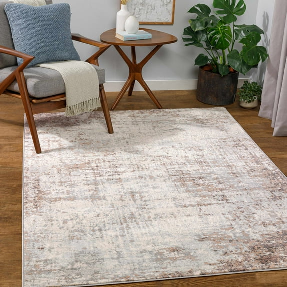 BoutiqueRugs Gerona Contemporary Area Rug - Charcoal, Gray, Light Gray - 6'7" Square