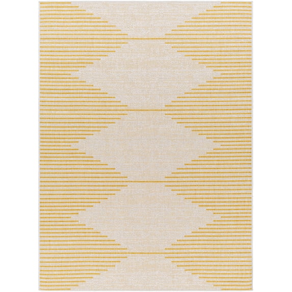Boutique Rugs Gigi Bohemian, Transitional Area Rug - Outdoor Safe - Bone, Metallic Gold, Gemstone - 7'10" x 10'2"