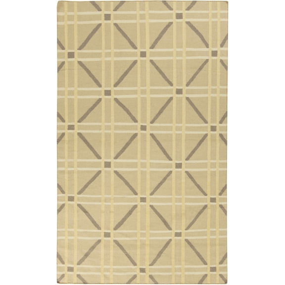 BoutiqueRugs Gilmore Contemporary Area Rug - Tan, Dark Red, Mustard - 3'3" x 5'3"