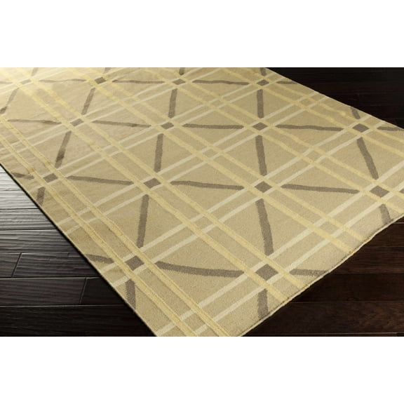 BoutiqueRugs Gilmore Contemporary Area Rug - Tan, Dark Red, Mustard - 3'3" x 5'3"