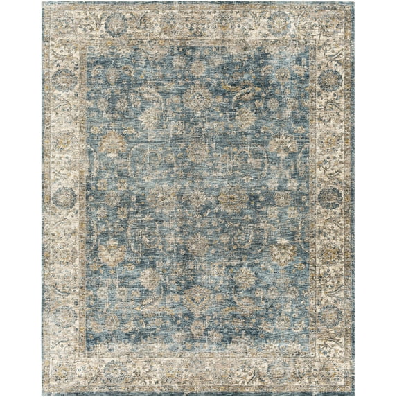 Boutique Rugs Gimli Traditional Area Rug - Teal, Pale Blue, Mustard - 5' x 7'5"