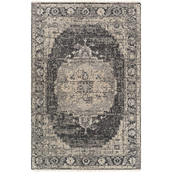 BoutiqueRugs Girraween Traditional Area Rug - Black, Charcoal, MediumGray - 2' x 3'