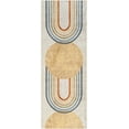 thumbnail image 1 of BoutiqueRugs Giza Rainbow Kids Runner Rug for Kids, Toddler Room, Nursery, Playroom, Classroom - Machine Washable - Blue, Olive, Orange - 2'7" x 10' Runner, 1 of 19