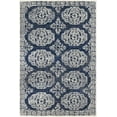 thumbnail image 1 of BoutiqueRugs Glenoma Boho Hand Tufted Wool Natural Fiber Soft Large Area Rug - Traditional Medallion Carpet for Living Room, Bedroom - Navy, Light Blue, Cream, White - 8' x 10' (8x10), 1 of 12