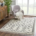 thumbnail image 1 of BoutiqueRugs Godalming Beige Moroccan Shag with Tassel Area Rug - Charcoal, Beige - 18" x 18" Sample, 1 of 19