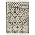 thumbnail image 1 of BoutiqueRugs Godalming Boho Moroccan Geometric Shag Small with Tassels for Living Room, Bedroom - Charcoal, Cream - 2' x 2'11", 1 of 19