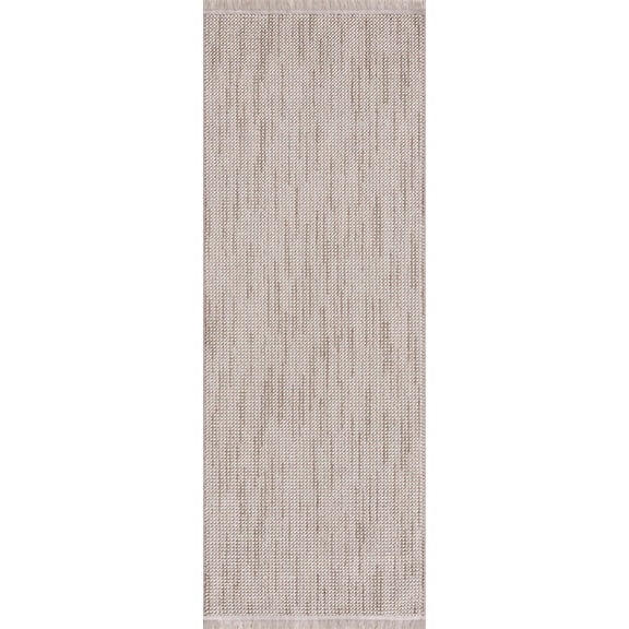 BoutiqueRugs Gowan Modern Solid Colour Runner Rug - Minimalist Contemporary Carpet for Hallway, Kitchen - Cream, Beige - 2'7" x 10' Runner