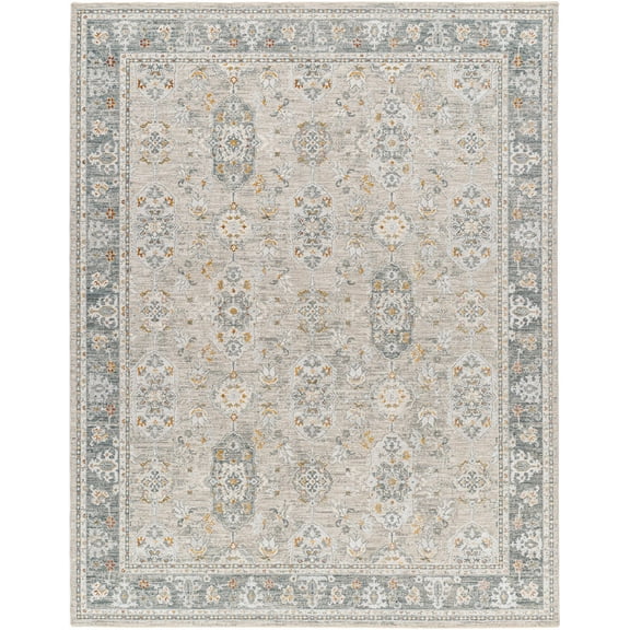 BoutiqueRugs Greco Traditional Area Rug - Natural Gray, Multi Brown, Neutral - 6'7" x 9'6"