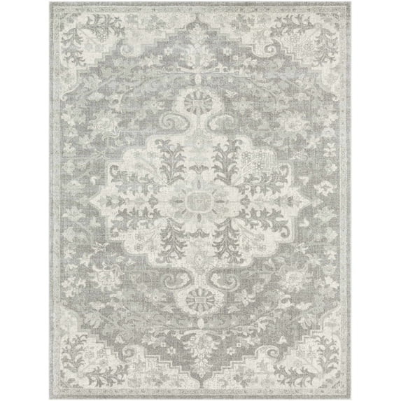 Boutique Rugs Greeneville Oriental Medallion Area Rug - Farmhouse Traditional Floral Carpet for Living Room - Sage, Cream, Gray - 2' x 2'11"