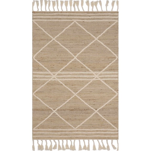 BoutiqueRugs Gulnur Bohemian, Transitional Area Rug - Tan, Cream - 6' x 9'