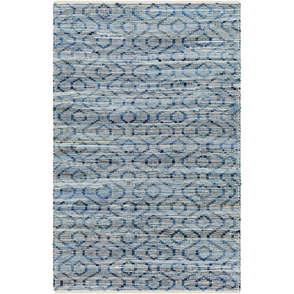 BoutiqueRugs Gurit Contemporary Area Rug - Silver, Admiral Blue, Slate - 27" x 45"