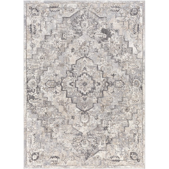 BoutiqueRugs Hagdan Traditional Area Rug - Gray, Cream, Light Gray - 2' x 2'11"