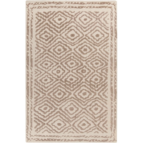 BoutiqueRugs Halesworth Contemporary Area Rug - Dark Red, Peach - 5' x 8'