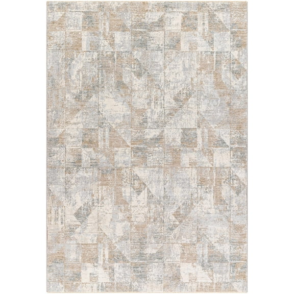 BoutiqueRugs Halia Contemporary Area Rug - Light Gray, Multi Brown, Cloud Gray - 2'7" x 3'11"