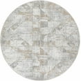 thumbnail image 1 of BoutiqueRugs Halia Contemporary Area Rug - Light Gray, Multi Brown, Cloud Gray - 7'10" Round, 1 of 12