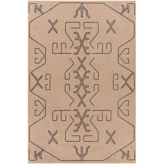 BoutiqueRugs Hamid Traditional, Transitional Area Rug - Machine Washable - Mocha, Taupe, Soft White - 4' x 6'