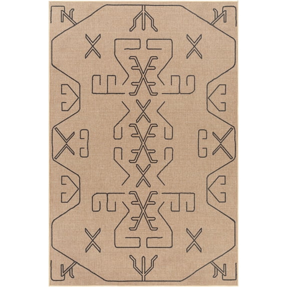 BoutiqueRugs Hamid Traditional, Transitional Area Rug - Machine Washable - Mocha, Taupe, Soft White - 5' x 8'