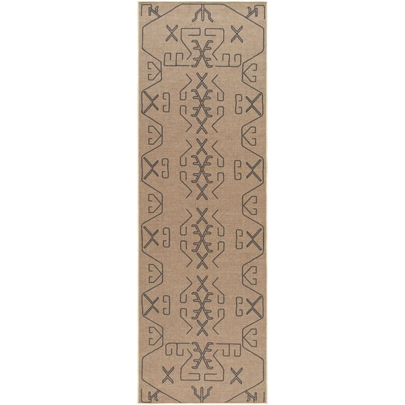 BoutiqueRugs Hamid Traditional, Transitional Runner Rug - Machine Washable - Mocha, Taupe, Soft White - 2'6" x 8' Runner