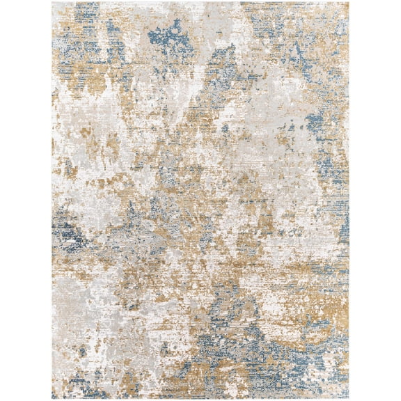 BoutiqueRugs Hamlet Contemporary Area Rug - Light Gray, Mustard, Medium Gray - 8'10" x 12'4"