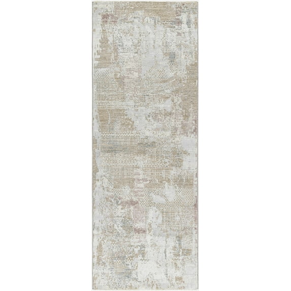 BoutiqueRugs Hanae Contemporary Runner Rug - Bone, Multi Brown, Cloud Gray - 2'7" x 7'3" Runner