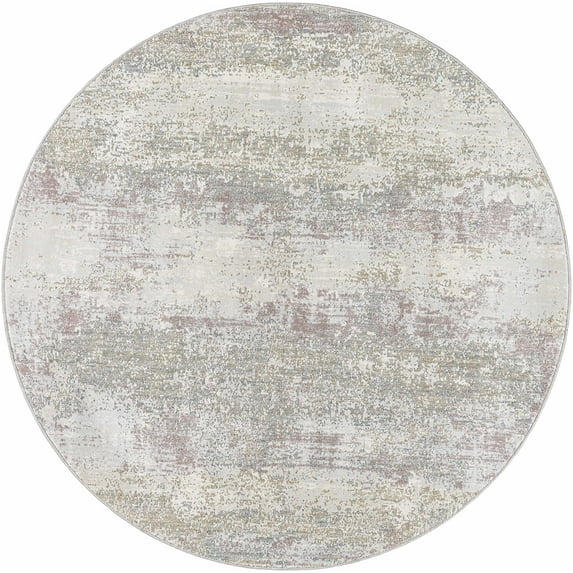 BoutiqueRugs Hanne Contemporary Area Rug - Light Gray, Neutral, Multi Brown - 5'3" Round