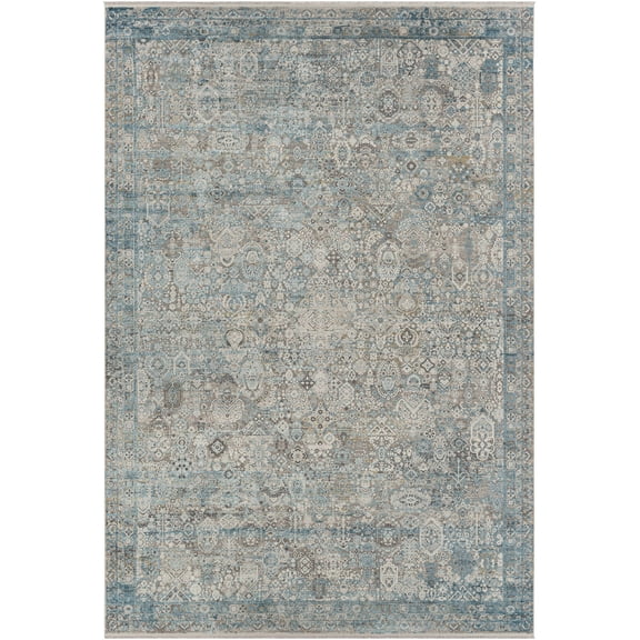 Boutique Rugs Hartsel Traditional Area Rug - Gray, Teal, Navy - 9'8" x 13'1"
