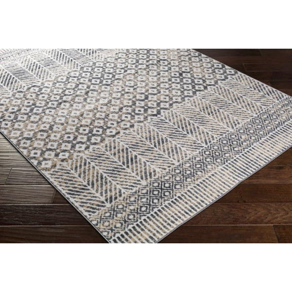 BoutiqueRugs Hassocks Bohemian, Transitional Area Rug - Tan, Charcoal, Light Gray - 5'3" x 7'