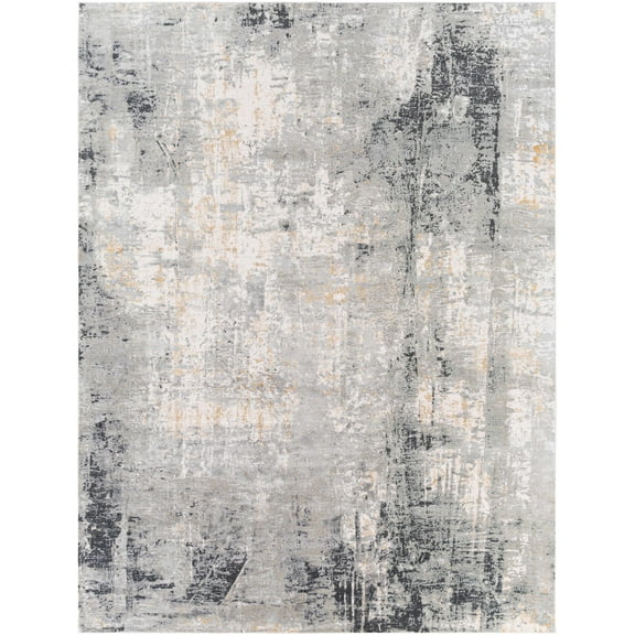 BoutiqueRugs Hayle Contemporary Area Rug - Light Gray, Slate Blue, Mustard - 2' x 2'11"
